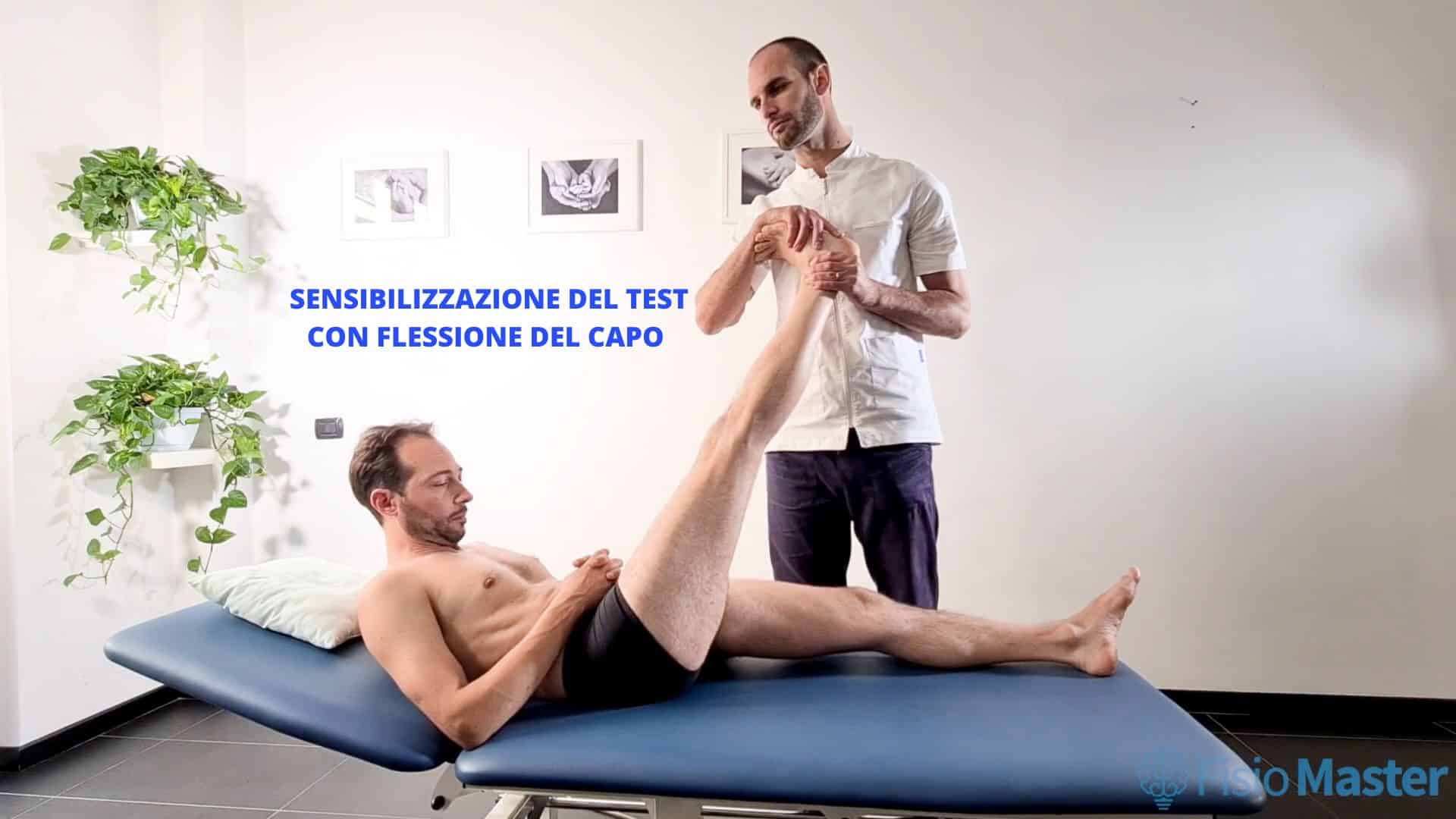 Test di Lasegue con flessione del capo 